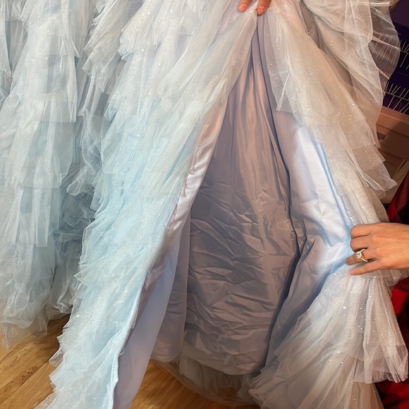 Sherri Hill baby blue prom dress. - Picture 2 of 5